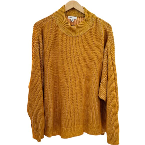 TOPSHOP Golden Yellow Chunky Turtleneck Fall Sweater – Medium 8/10 - Picture 6 of 6